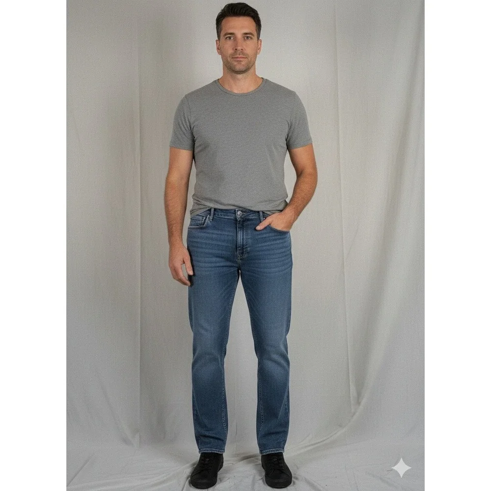 Banana Republic‎ Slim Fit 44x34 Mens Mid Rise Jeans Blue Wash Denim New